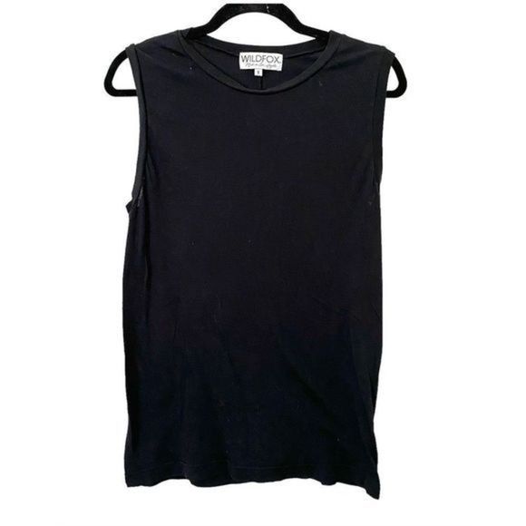 WILDFOX Basic Black Crewneck Tank‎ Small - Picture 1 of 3